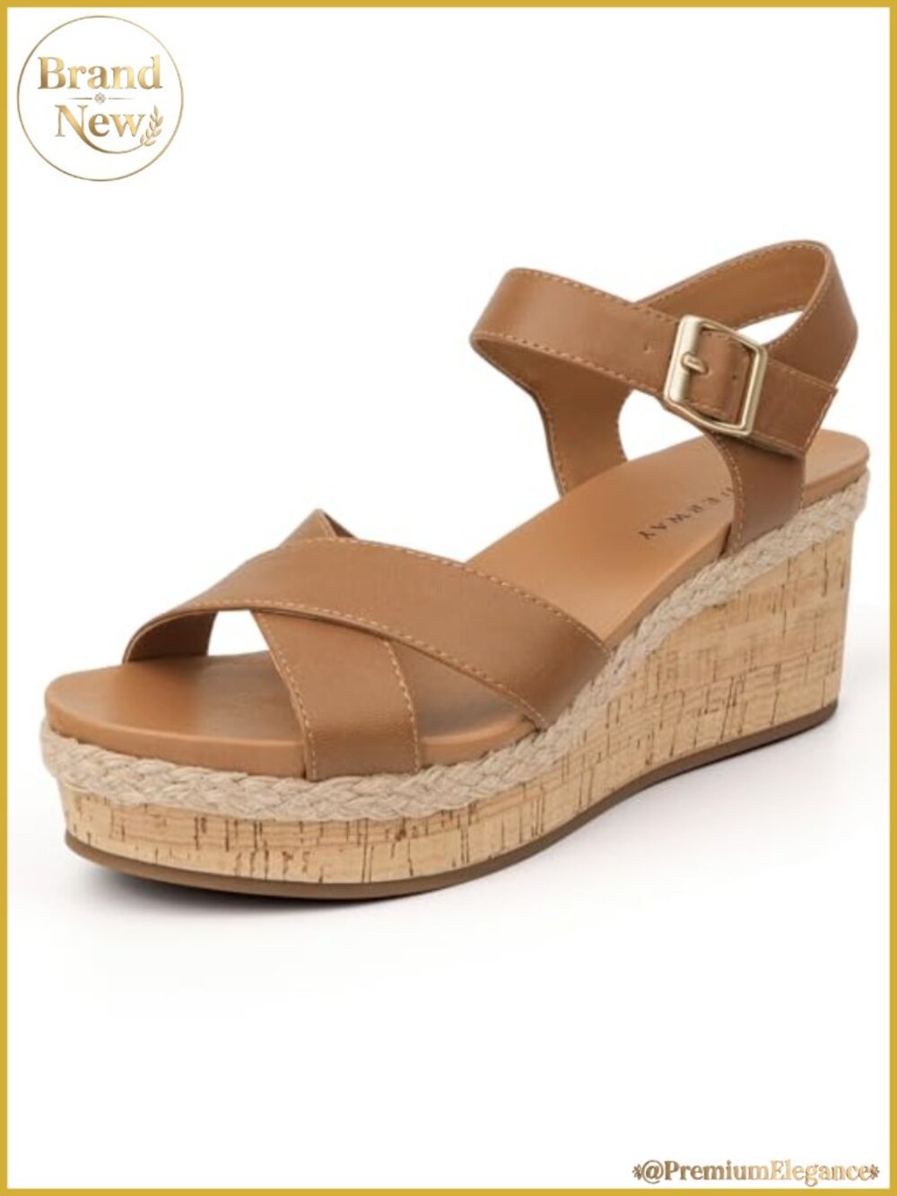 WODERWAY Women's Platform Wedge Sandals Open Toe Crisscross Ankle Strap